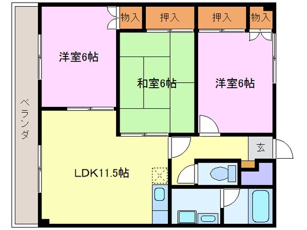 サンパーク道間の物件間取画像